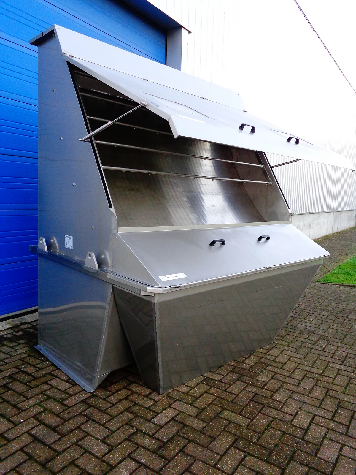 RVS-zeefbochtfilter van Holland Filter met geopende kap